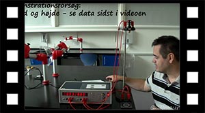 Faldforsøg metalkugle med data