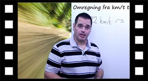 Omregn fra km/t til m/s