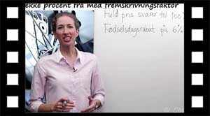 At trække procent fra med fremskrivningsfaktor