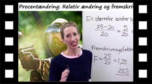 Procent ændring og fremskrivningsfaktor