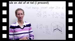 Hvor mange procent udgør en del af det hele.