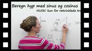 Beregn hyp med sin og cos