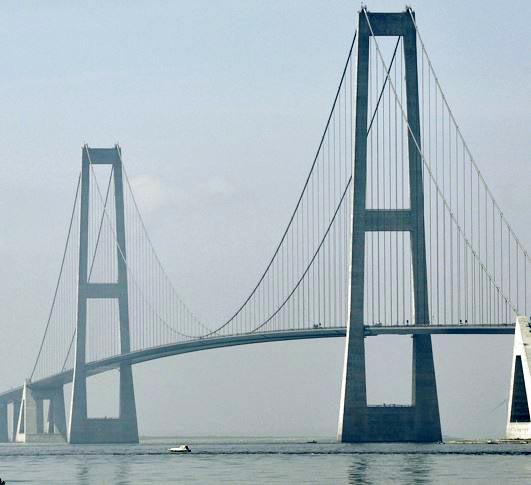 Storebælts broen er en hængebro, hvor formen af kablet i den midterste sektion  kan beskrives ved en parabel.