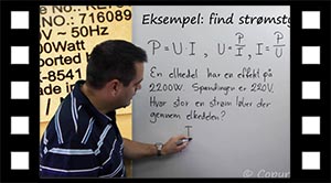 Eksempel: find strømstyrken, I
