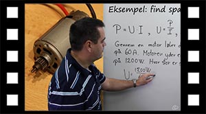 Eksempel: find spændingen, U