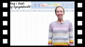 Databehandling af Tyngdekraft forsøg i Excel