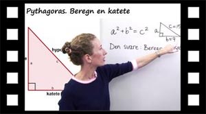 Hvordan en katete sidelængde beregnes med Pythagoras