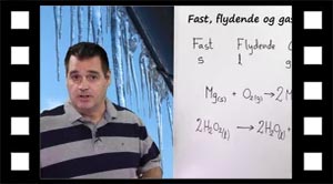 solid, liquid, gas i kemiske reaktionsligninger.