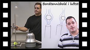 Bordtennisbold i luftstrøm