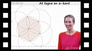 Konstruktion af en sekskant med passer eller Geogebra
