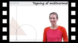 Hvordan tegnes midtnormal med en passer eller med Geogebra?