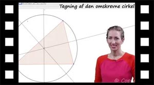Konstruktion af den omskrevne cirkel af en trekant med en passer eller Geogebra