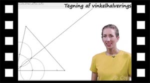 Tegning af vinkelhalveringslinje med passer eller med Geogebra